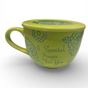 Abbey Press Green Floral Mug with Prayer Message- like new